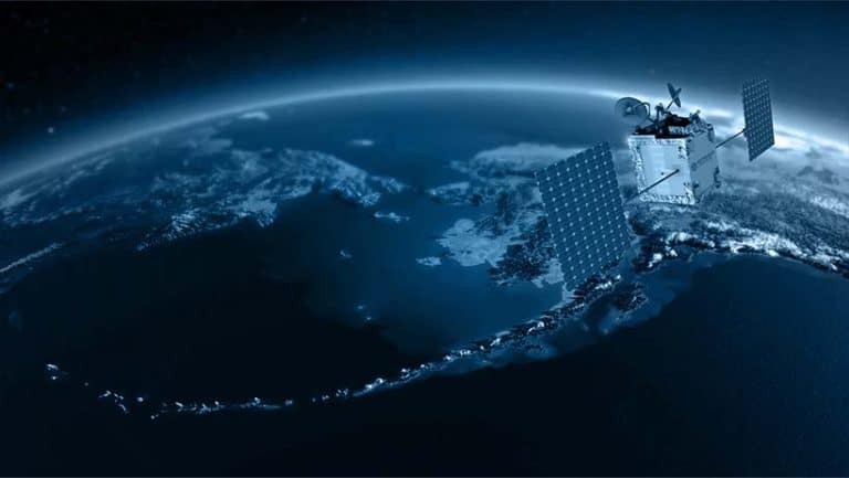 Image reflétant la constellation satellitaire oneweb