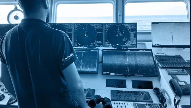 THALOS technician onboard a vessel