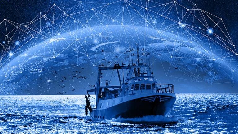 Navire de peche francaise connecté