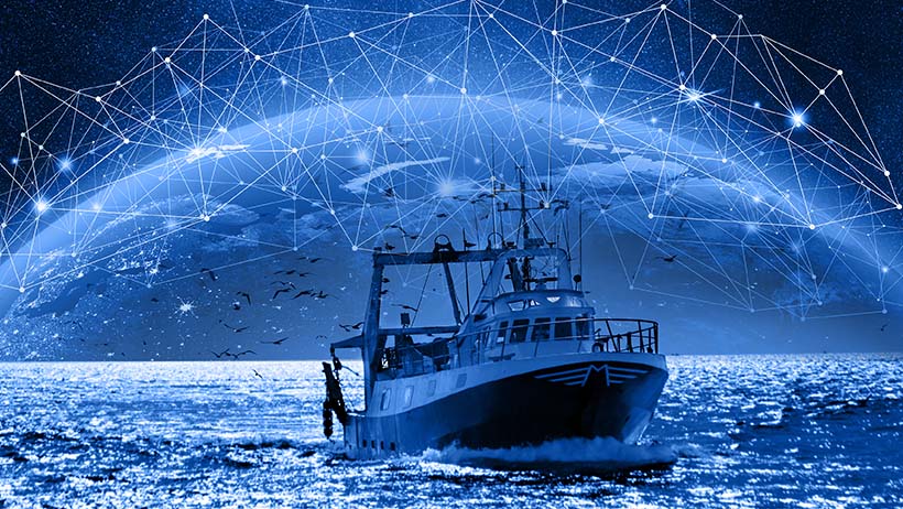Navire de peche francaise connecté